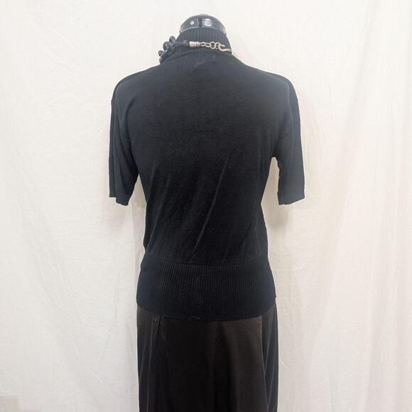 Vintage Evan-Picone 100% Silk Ribbed Mock-Turtleneck, Size L - Picture 2 of 8